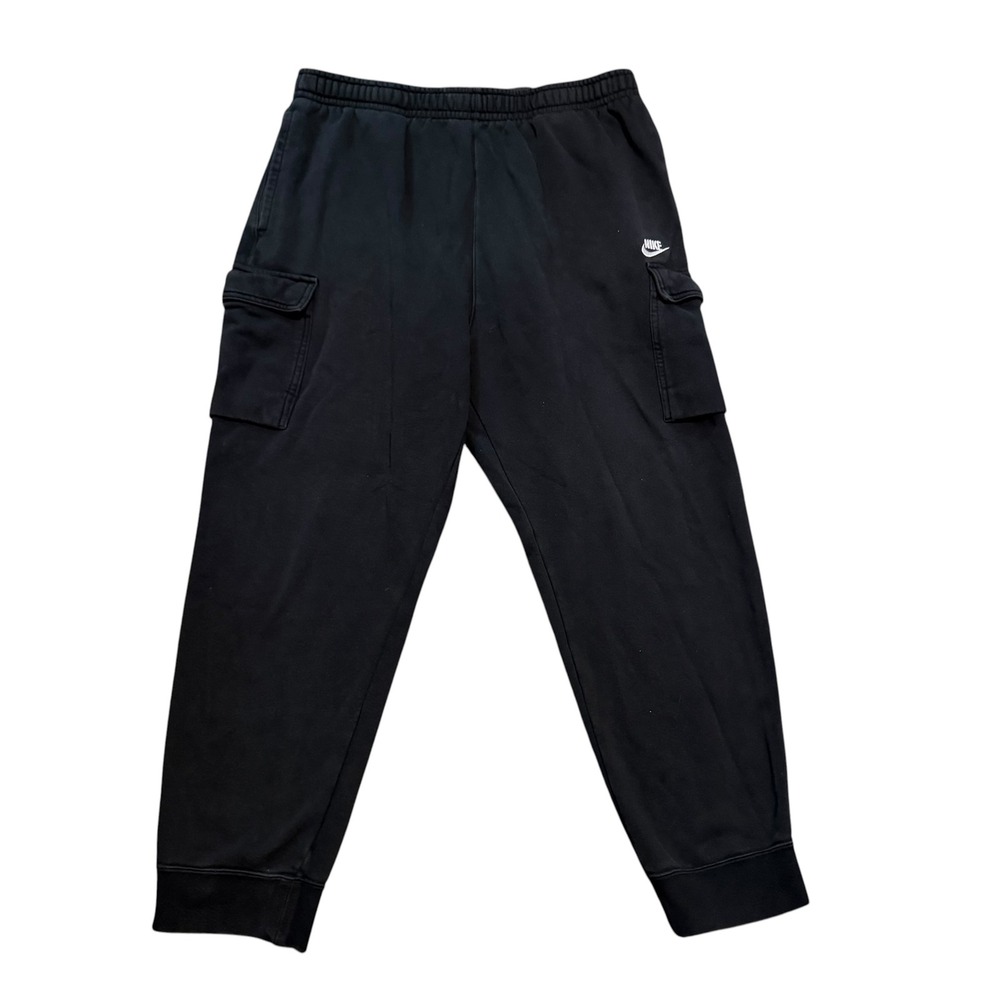 Nike Club Fleece Cargo Joggers Mens 2XL Black Sweatpants CD3129-010
